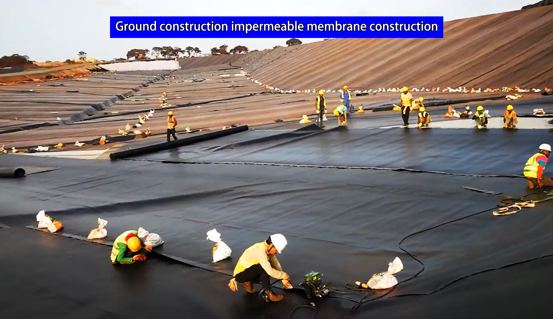 Ground construction impermeable membrane