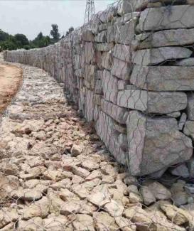 Gabions for creek slope restoration